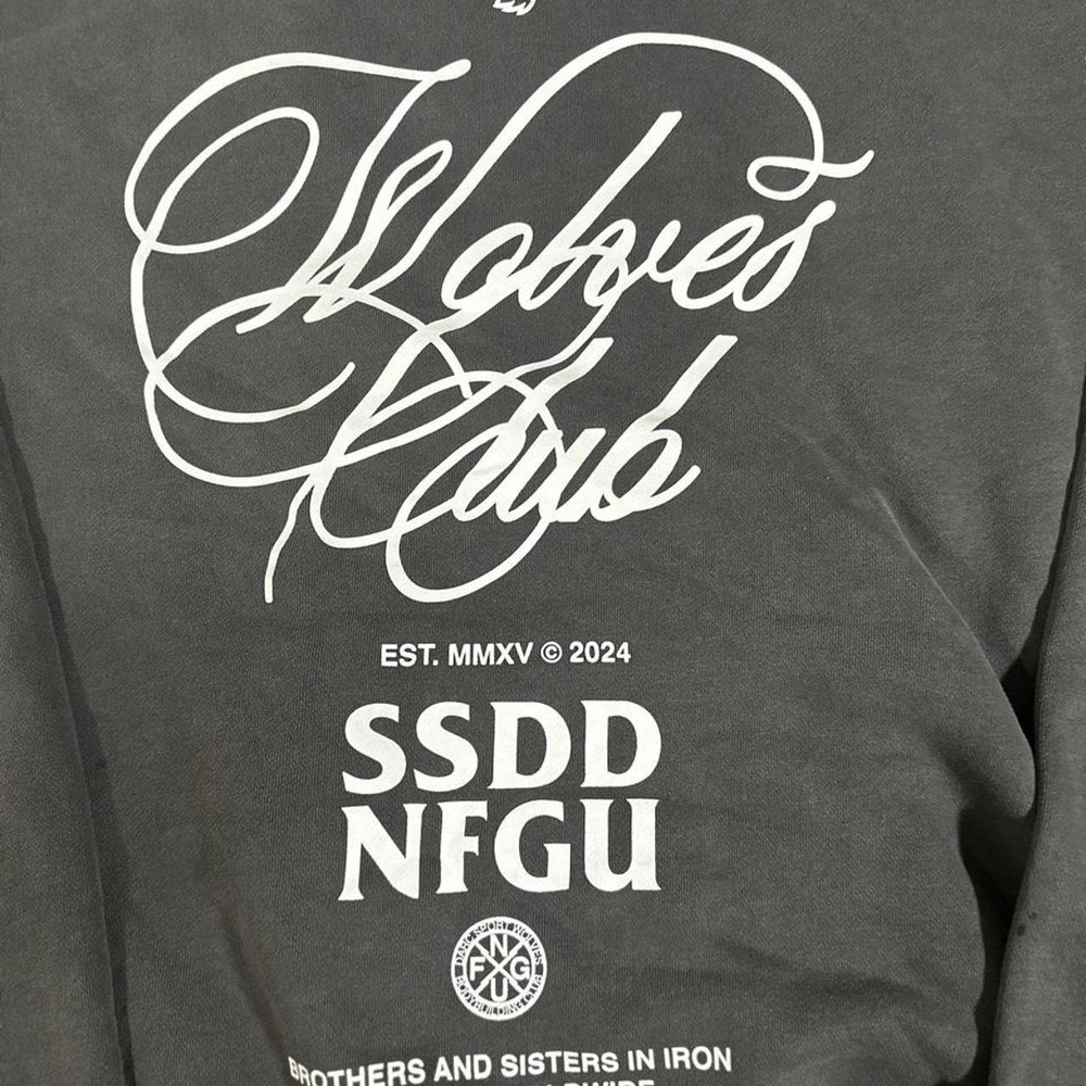 Darc Sport Wolves Club SSDD NFGU Hoodie Gray Washed Limited Edition 6/1000 L